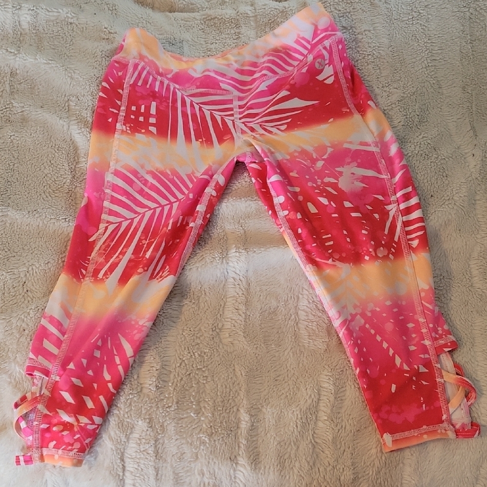 Xersion Pink and Orange Leggings Vibrant Athletic Wear